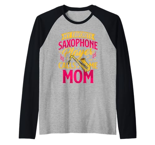 Saxophon Mama Lustig Saxophonist Spieler Saxophon Jazz Musik Frauen Raglan von Saxophone Player Marching Band Apparel Co.