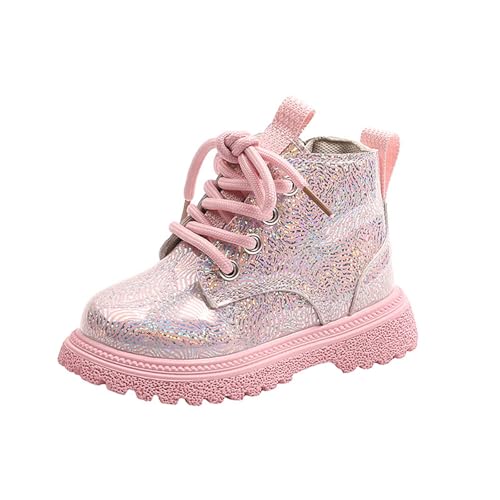 Glitzernde Stiefeletten für Mädchen 1–6 Jahre – Vorne Schnürung Seitlicher Reißverschluss Lasche Süßes Kunstleder Outdoor-Kampf-Wanderschuhe Glitzernde Stiefeletten für Mädchen 1–6 Jahre – Vorne Schnürung Seitlicher Reißverschluss Lasche Süßes Kunstleder Outdoor-Kampf-Wanderschuhe von Saxrel