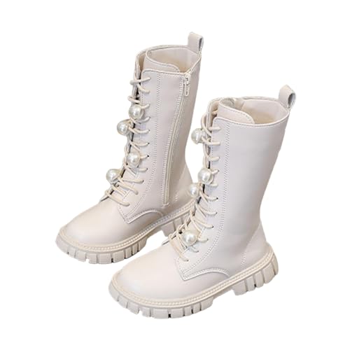 Halbhohe Stiefel für Mädchen 4–11 Jahre – Vorne Schnürung Seitlicher Reißverschluss Glänzendes Kunstleder Perlen-Blumenverzierungen Schulschuhe Wasserfest Wanderstiefel Kampfstiefel Halbhohe Stiefel für Mädchen 4–11 Jahre – Vorne Schnürung Seitlicher Reißverschluss Glänzendes Kunstleder Perlen-Blumenverzierungen Schulschuhe Wasserfest Wanderstiefel Kampfstiefel von Saxrel
