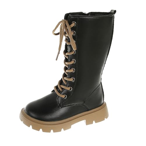 Hohe Stiefel für Mädchen 4–11 Jahre – Kunstleder Steampunk Schnürung Seitlicher Reißverschluss Schnallenriemen Runde Zehenpartie Schulschuhe Party-Kampfstiefel Hohe Stiefel für Mädchen 4–11 Jahre – Kunstleder Steampunk Schnürung Seitlicher Reißverschluss Schnallenriemen Runde Zehenpartie Schulschuhe Party-Kampfstiefel von Saxrel