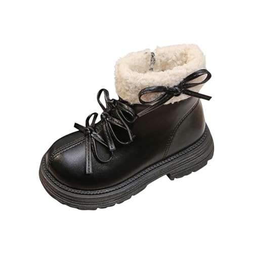 Knöchelhohe Stiefel für Mädchen 4–10 Jahre – Runde Zehenpartie PU-Fliege Seitlicher Reißverschluss Schulschuhe Winter-Fleece Wanderstiefel Kampfstiefel Knöchelhohe Stiefel für Mädchen 4–10 Jahre – Runde Zehenpartie PU-Fliege Seitlicher Reißverschluss Schulschuhe Winter-Fleece Wanderstiefel Kampfstiefel von Saxrel