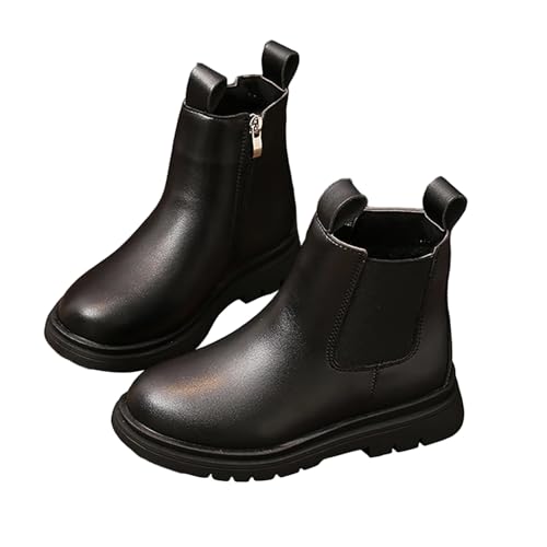 Knöchelhohe Stiefel für Mädchen 4–11 Jahre – Lasche Elastische Seitenteile Glattes Kunstleder Fleecefutter Warme Winterschuhe Outdoor-Wanderschuhe Wasserfest Kampfstiefel Knöchelhohe Stiefel für Mädchen 4–11 Jahre – Lasche Elastische Seitenteile Glattes Kunstleder Fleecefutter Warme Winterschuhe Outdoor-Wanderschuhe Wasserfest Kampfstiefel von Saxrel