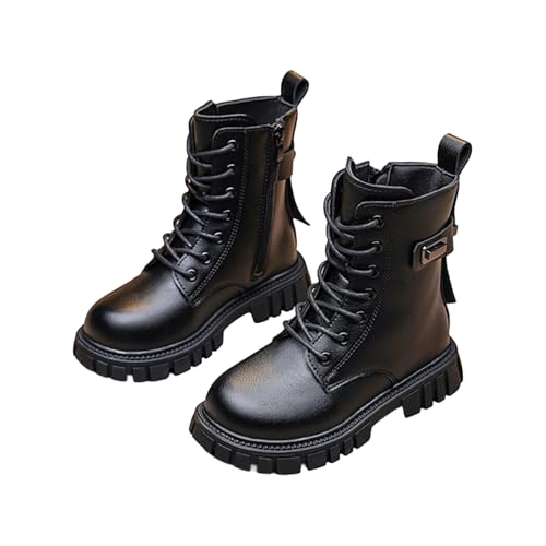 Knöchelhohe Stiefel für Mädchen 4–11 Jahre – Vorne Schnürung Seitlicher Reißverschluss Kunstleder Lasche Schnallenriemen Schulschuhe Wasserfest Outdoor-Wanderstiefel Kampfstiefel Knöchelhohe Stiefel für Mädchen 4–11 Jahre – Vorne Schnürung Seitlicher Reißverschluss Kunstleder Lasche Schnallenriemen Schulschuhe Wasserfest Outdoor-Wanderstiefel Kampfstiefel von Saxrel
