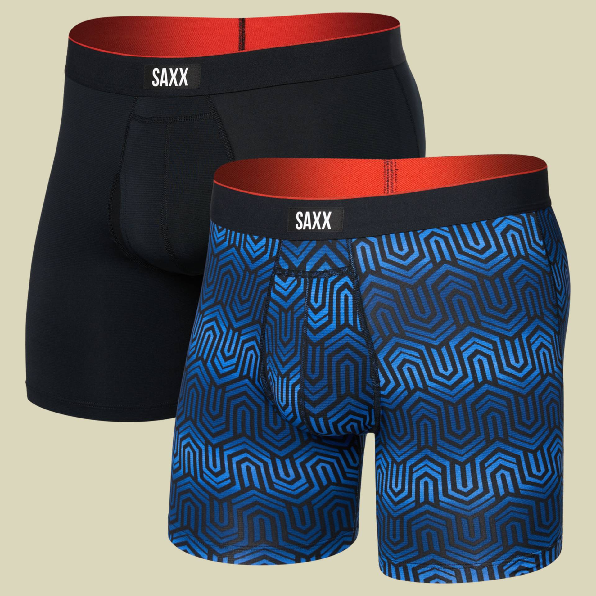 Multi Sport Mesh Boxer Brief Fly Doppelpack XL mehrfarbig III - chain of command/black von Saxx