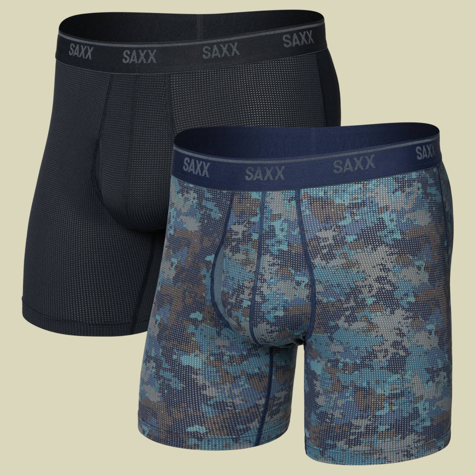 Quest Quick Dry Mesh Boxer Brief Fly 2Pk M mehrfarbig II - matrix camo/black von Saxx