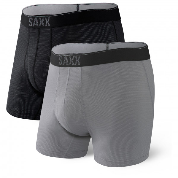 Saxx - Daytripper Boxer Brief Fly 2-Pack - Kunstfaserunterwäsche Gr M grau von Saxx