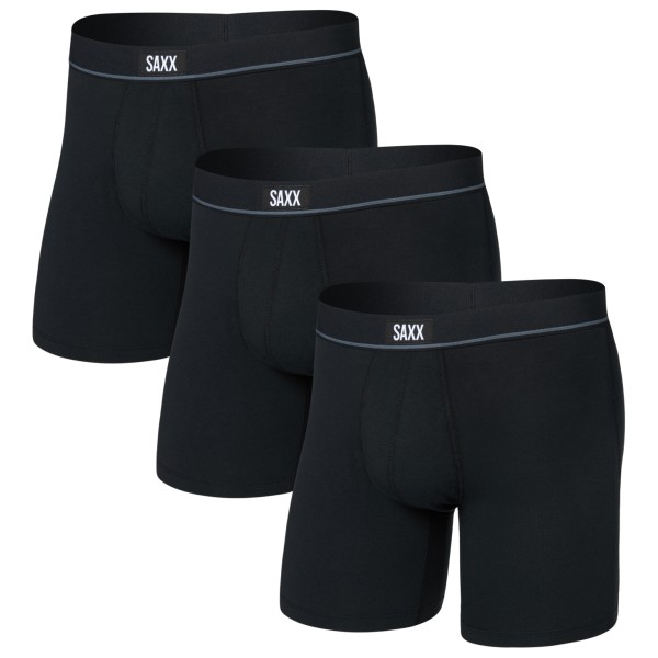 Saxx - Essential Cotton Boxer Brief Fly 3-Pack - Alltagsunterwäsche Gr XXL schwarz von Saxx