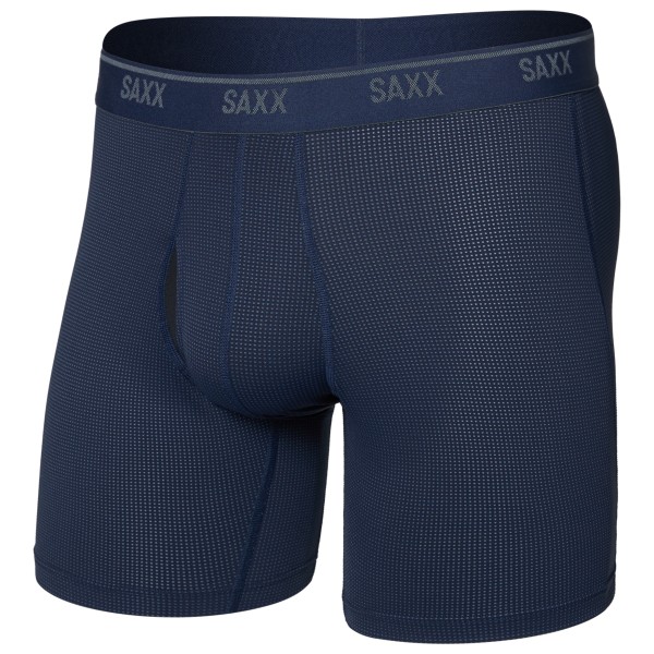 Saxx - Quest Quick-Dry Mesh Boxer Brief Fly - Kunstfaserunterwäsche Gr L blau von Saxx