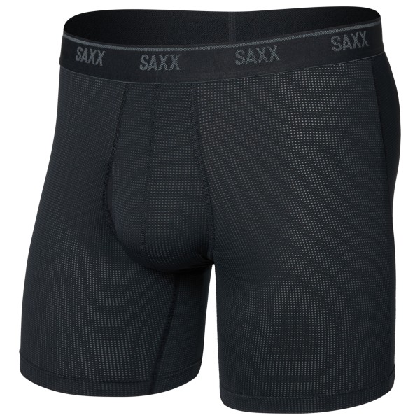 Saxx - Quest Quick-Dry Mesh Boxer Brief Fly - Kunstfaserunterwäsche Gr XXL schwarz von Saxx