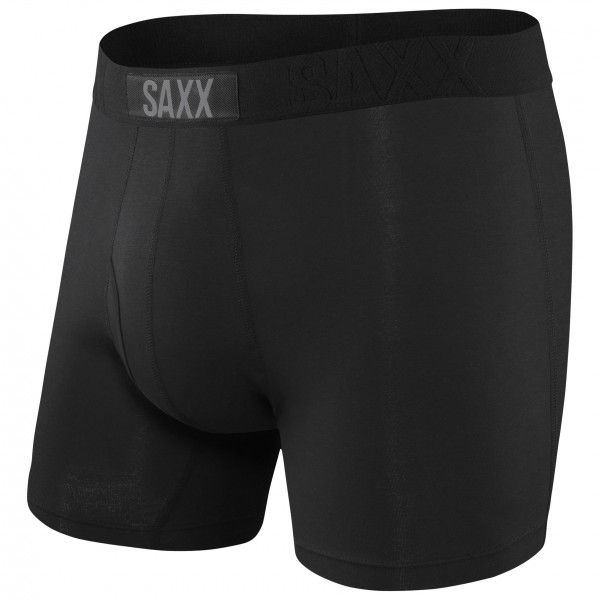 Saxx - Ultra Super Soft Boxer Brief Fly - Kunstfaserunterwäsche Gr M schwarz von Saxx