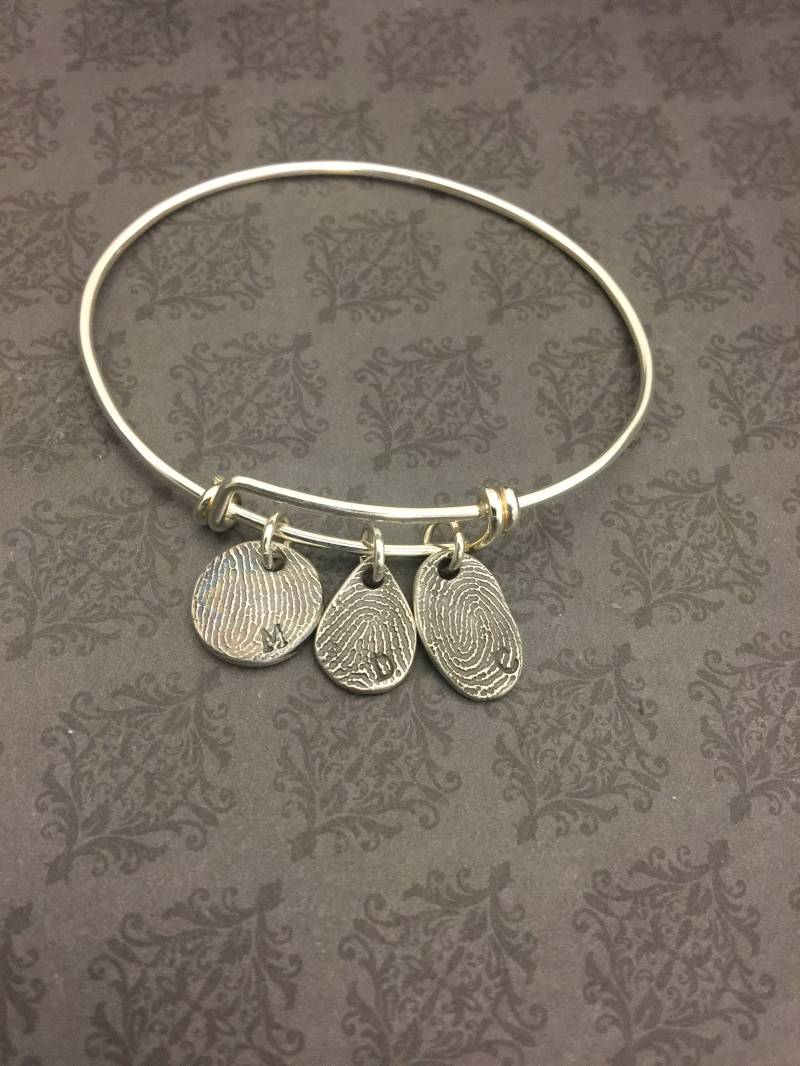 Armreif - Fingerabdruck Armband Daumenabdruck Andenken Personalisierte Schmuck Sagen Alles Armreif - Fingerabdruck Armband Daumenabdruck Andenken Personalisierte Schmuck Sagen Alles von SayAnythingJewelry
