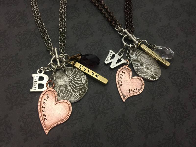 Nichts Sagen, Handschrift Halskette - Handstamped Schmuck Kette Fingerabdruck Fingerabdruck-Schmuck Anhänger Halskette-Graviert Nichts Sagen, Handschrift Halskette - Handstamped Schmuck Kette Fingerabdruck Fingerabdruck-Schmuck Anhänger Halskette-Graviert von SayAnythingJewelry