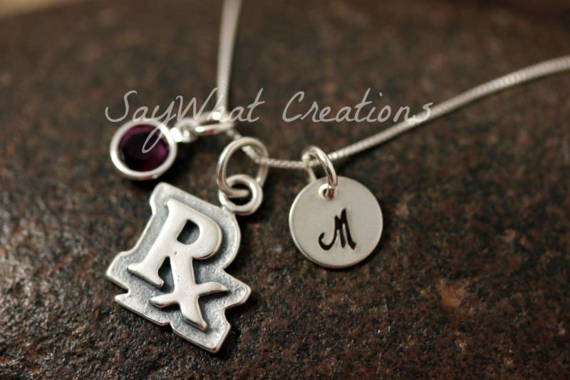 Handgestempelte Sterlingsilber Apothekerkette 925Er Jahre von SayWhatCreations