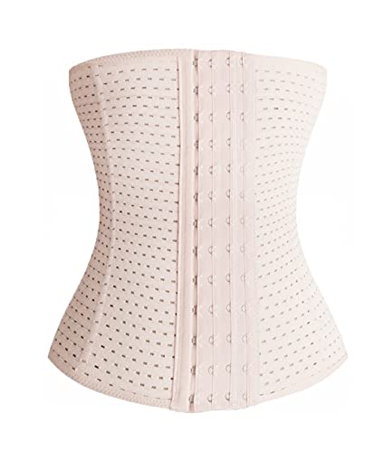 Sayago Korsett Bauch Weg Damen Waist Trainer Taillenmieder Corset Mieder Taillenformer Unterbrust Korsett Corsage (Beige, M) von Sayago