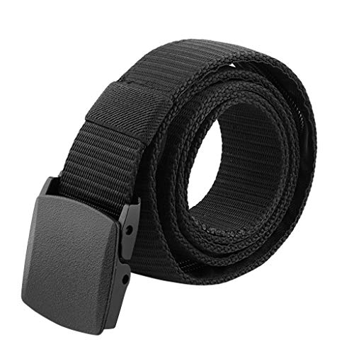 Sayla Geldgürtel mit Geheimfach, Reise Gürtel mit Reißverschluss, Geldversteck, Travel Waistbelt Geldgürtel, Unisex Nylon Belt Geeignet für Reise Joggen Dienstreise, Metallschnalle (Schwarz) von Sayla