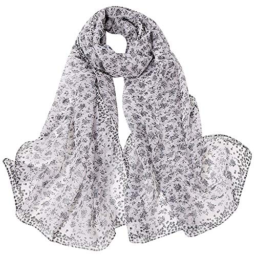 Sayla Schals Tücher Damen Winter Elegant Seiden-Tuch im Flower Design Hochwertiger Schal Halstuch Umschlagstuch weicher Schlauchschal für Frühjahr von Sayla