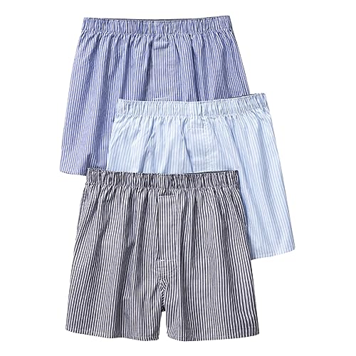 3er Pack Herren Schlafanzughose Hose Shorts kurz, Baumwolle unterwäsche Boxershorts Nachtwäsche Trunk Pyjamahose Bequem Elastik-Bund Schlafen Underwear Loungehose Plaid Men's Boxers von Saymany