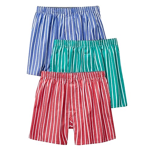 3er Pack Herren Schlafanzughose Hose Shorts kurz, Baumwolle unterwäsche Boxershorts Nachtwäsche Trunk Pyjamahose Bequem Elastik-Bund Schlafen Underwear Loungehose Plaid Men's Boxers von Saymany