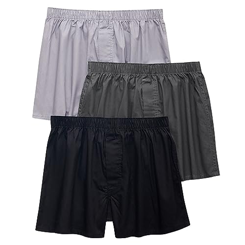 3er Pack Herren Schlafanzughose Hose Shorts kurz, Baumwolle unterwäsche Boxershorts Nachtwäsche Trunk Pyjamahose Bequem Elastik-Bund Schlafen Underwear Loungehose Plaid Men's Boxers von Saymany