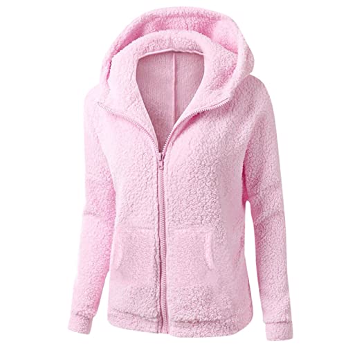 Damen Übergangsjacke Wintermantel Damen Lang Warm Gefüttert Jacke Damen Übergangsjacke, Teddyfell Jacke Damen Pullover Damen Plüschjacke Damen Fleecejacke Damen Mit Kapuze, Warme Strickjacke Damen von Saymany