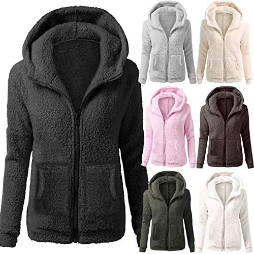 Jacke Damen Übergangsjacke, Warme Strickjacke Damen Jacke Damen Wintermantel Damen Lang Warm Gefüttert Outdoor Jacken Für Damen Fleecepullover Damen Jacken Damen Sweatshirt Damen Mit Kapuze von Saymany