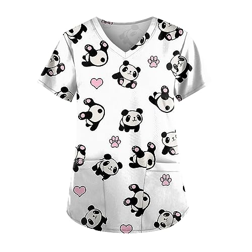 Kasack Damen Arbeitskleidung Pflege Große Größen - Altenpflege Kasaks Weihnachts Pulli Frauen (4-Multicolor, L) von Saymany