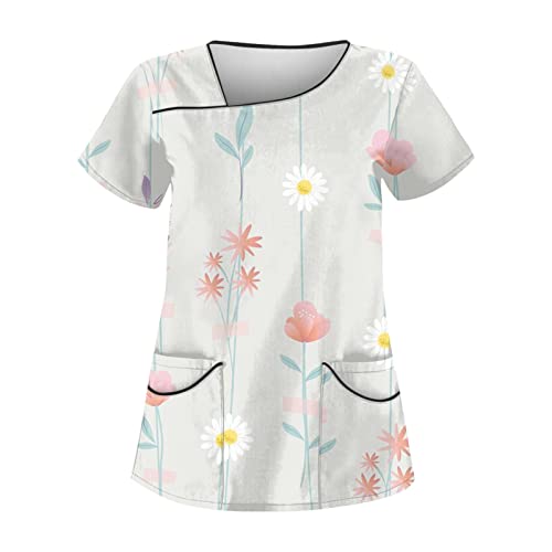 Kasack Mit Motiv Uniformen Arbeitskleidung & Uniformen Kasack Damen Damen Kasack Damen Arbeitskleidung Pflege Damen Pflege Kasack Damen Schlupfkasack Damen Kasacks Damen Pflege(5-Light Gray,XL) von Saymany