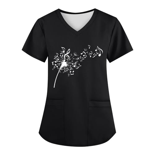 Saymany Kasacks Damen, Kittel Pflegekleidung Damen Kasacks Damen Pflege Halloween Kassaks Frauen Pflege, Kasaks Altenpflege Damen Damen Kasack Kasack Damen, Kittel Damen Berufskleidung(4-Black,XL) von Saymany