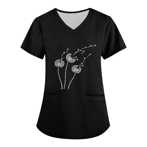 Kassaks Frauen Pflege Kasack, Altenpflege Berufskleidung, Weiße Jeggings Damen, Kasak (Dark Gray, 4XL) von Saymany