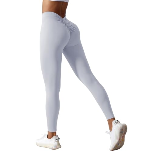 Laufhose Damen Lang Booty Gym Hose Damen Trainingshose Damen Lang Lederleggings Damen Outdoor Hosen Für Damen Yoga Leggings Jogginghose Damen Schwarz Kleidung 80er Jahre Outfit Damen(1-Dark Gray,M) von Saymany