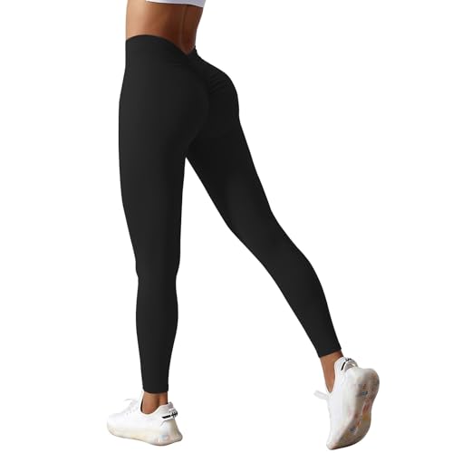Leggins Damen Schwarz Workout Kompressions Leggings Damen Arbeitshose Damen Faschingskostüme Damen Lederhose Damen Schwarz Damen Leggings Elegant Damen Hosen Outfit Leggins Sport Damen(1-Black,S) von Saymany