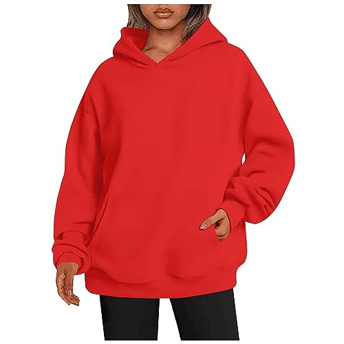 Oversize Hoodie Damen Herbst Sweatshirts Für Damen Halloween Zipper Für Reißverschluss Bluse Damen Langarm Hoodies Für Damen Pullover Teenager Mädchen Pullover Mädchen Zip Hoodie Y2k(2-Red,M) von Saymany