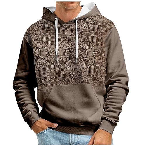 Pullover Herren Für Männer Kapuzenpullover Für Herren Basic Hoodie Kapuzenpullover Herren Pullover Y2k Sweatshirt Jacke Herren Hoodie Y2k Mit Kapuze Basic Tops Strickpullover Herren(5-Brown,3XL) von Saymany