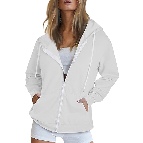 Pullover Mit Kapuze Damen Warmer Winterjacke, Sweatjacke, Kapuzenpullover Hoodie Oversize Langï¼ˆWeiÃŸ,L von Saymany