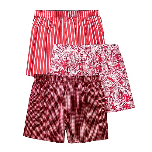 Saymany Herren Boxershorts American Schlafhose Kurz Baumwolle Weit Unterhosen von Saymany