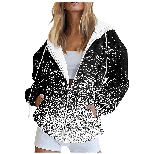Saymany Kapuzenpullover Damen Damen Kapuzenpullover Sweatshirts Für Damen Fleecepullover Damen Hoodie Damen Oversize Mit Kapuze Sportjacke Damen Sweatshirt Damen Strickjacke Damen(3-Black,XL von Saymany