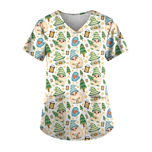 Saymany Kasack Damen Atmungsaktiv Pflegebekleidung Kurze Krankenschwester Kleidung Weichen Nurse Kasack Arbeitskleidung Kasack Bunt von Saymany