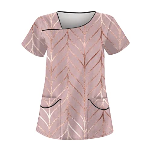 Saymany Kasacks Altenpflege Damen Pflege Medizinische Kleidung Arbeitsmantel Berufskleidung Pflegekasacks (6-Pink, XL) von Saymany