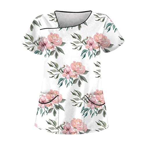 Saymany Kasaks Damen Nurse Uniform - Altenpflege Kasack Pflege Kasacks Damen (1-Pink,L) von Saymany