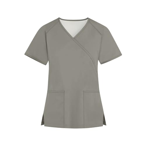 Saymany Last Minute Angebote Kasack Für Damen Medizin Pflege Kasack Schlupfhemd Kurzarm Altenpflege Atmungsaktiv Locker Berufskleidung von Saymany