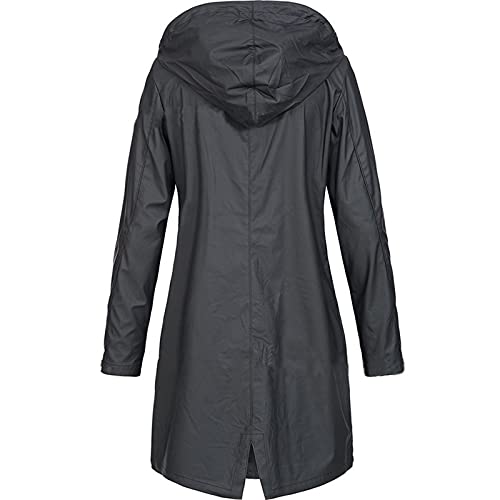 Saymany Leichte Windjacke Damen Winddicht Softshelljacke Jacken Übergangsjacken Outdoor Radjacke Wanderjacke Reißverschluss Women Jacket Winter Mantel Atmungsaktive Regenjacke Lang (D Black,5XL) von Saymany