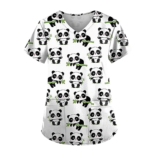 Schlupfkasack Damen Weihnachts Shirt Frauen Berufsbekleidung Pflege Kasaks Altenpflege Damen Kasacks Damen Pflege Große Größen Arbeitskleidung Damen Kasacks Damen Pflege Motiv(4-Black,XL) von Saymany