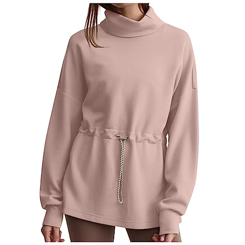 Shirt Langarm Damen Oversized Tshirt Damen Langarmshirt Damen Funktionsshirt Damen Langarm Schwarze Bluse Damen Langarmshirts Für Damen Damen Pullover Langarmshirt Damen Schwarz（rosa,L von Saymany