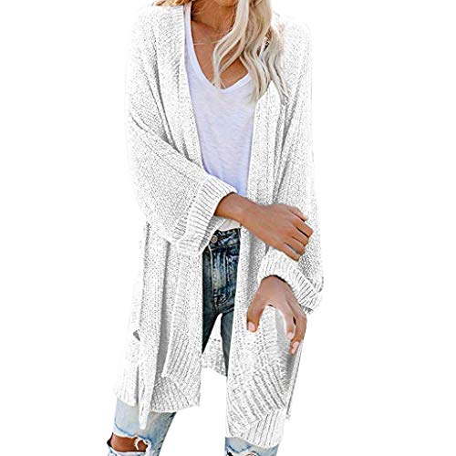 Strickjacke Damen Warm Weisse Strickjacke Damen Strickjacke Kurz Grobstrickjacke Damen Cardigan Damen Schwarz Leichte Strickjacke Damen Sommer Strickjacke Kurz Strickjacke Damen Beige(Weiß,S) von Saymany