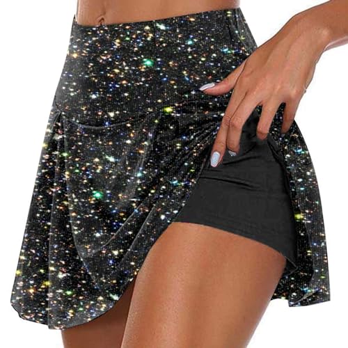 Tüllrock Pailletten Festliche Kleidung Damen Lang Techno Outfit Jeansrock Schwarz Glitzer Pailettenrock (2-Black, 3XL) Tüllrock Pailletten Festliche Kleidung Damen Lang Techno Outfit Jeansrock Schwarz Glitzer Pailettenrock (2-Black, 3XL) von Saymany
