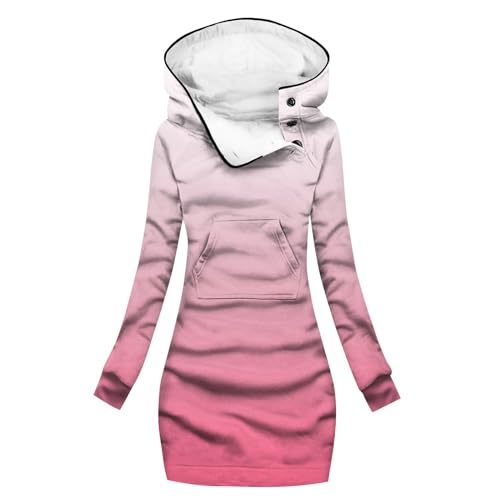 Weihnachtspullover Herren Lustig Lässig Basic Langarmshirt Damen Sweatshirt Damen Lang Damen Sweatshirt Damen Oberteile Langarm Longpullover Für Damen Weihnachtspullover Damen(4-Pink,XXL) von Saymany