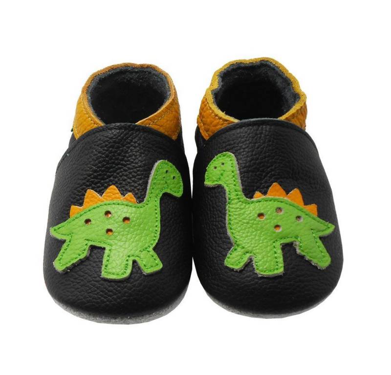 Sayoyo Weiche 100% Leder Lauflernschuhe Hausschuhe Lederpuschen Dinosaurier Lauflernschuh von Sayoyo