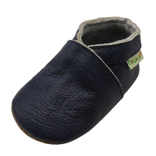 SAYOYO Weichersohlen Babyhausschuhe Lauflernschuhe das Kind Jungen & Mädchen Krabbelschuhe, 19/20 (6-12) M Monate,Navy blau von SAYOYO