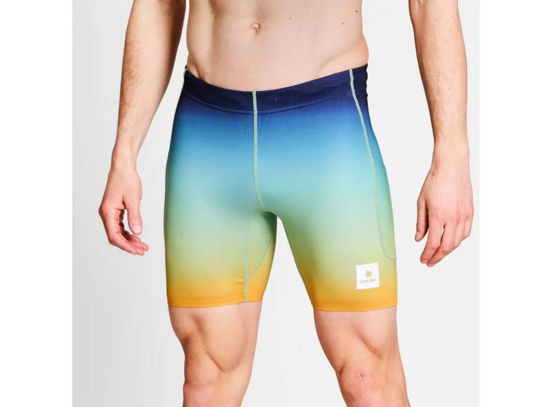 Saysky Laufhose Saysky Drip Dye Combat+Short Tights 7" Blue AOP von Saysky