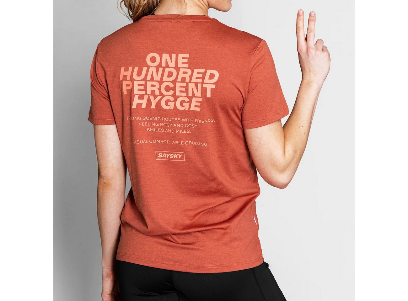 Saysky Laufhose Saysky Statement Pace T-Shirt Red Melange von Saysky